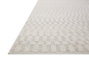 Loloi Rugs Loloi II Kamala KAM-05 100% Polyester Pile Power Loomed Transitional Runner Rug Ivory / Grey 26.0365 KAMAKAM-05IVGY27C0