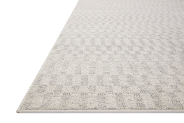 Loloi Rugs Loloi II Kamala KAM-05 100% Polyester Pile Power Loomed Transitional Runner Rug Ivory / Grey 26.0365 KAMAKAM-05IVGY27C0