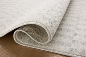 Loloi Rugs Loloi II Kamala KAM-05 100% Polyester Pile Power Loomed Transitional Runner Rug Ivory / Grey 26.0365 KAMAKAM-05IVGY27C0
