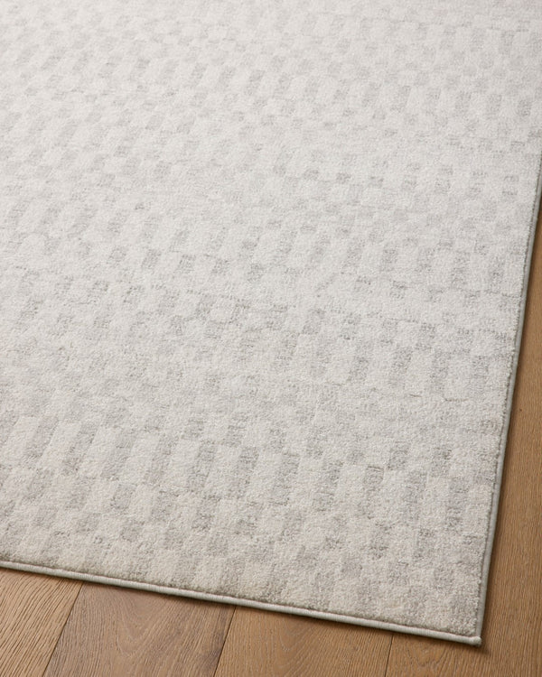 Loloi Rugs Loloi II Kamala KAM-05 100% Polyester Pile Power Loomed Transitional Runner Rug Ivory / Grey 26.0365 KAMAKAM-05IVGY27C0