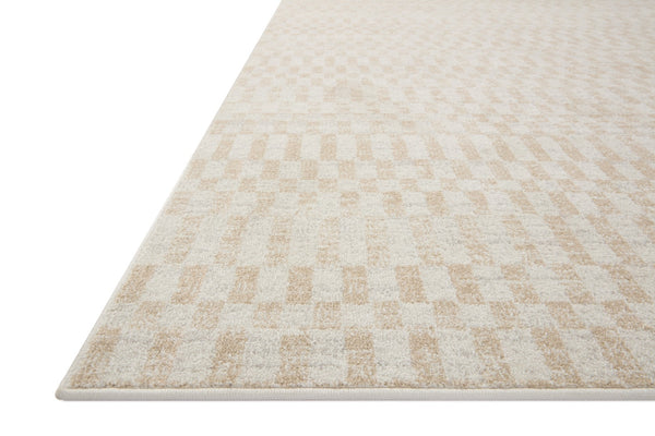 Loloi Rugs Loloi II Kamala KAM-05 100% Polyester Pile Power Loomed Transitional Runner Rug Ivory / Natural 26.0365 KAMAKAM-05IVNA27C0