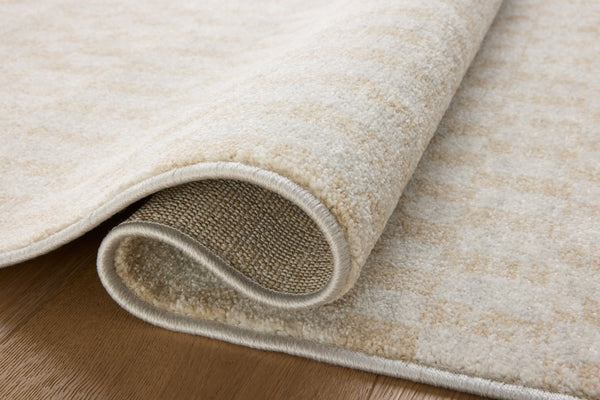 Loloi Rugs Loloi II Kamala KAM-05 100% Polyester Pile Power Loomed Transitional Runner Rug Ivory / Natural 26.0365 KAMAKAM-05IVNA27C0