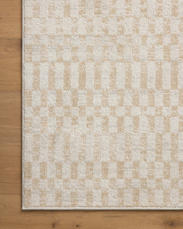 Loloi Rugs Loloi II Kamala KAM-05 100% Polyester Pile Power Loomed Transitional Runner Rug Ivory / Natural 26.0365 KAMAKAM-05IVNA27C0