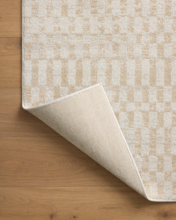 Loloi Rugs Loloi II Kamala KAM-05 100% Polyester Pile Power Loomed Transitional Runner Rug Ivory / Natural 26.0365 KAMAKAM-05IVNA27C0