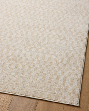 Loloi Rugs Loloi II Kamala KAM-05 100% Polyester Pile Power Loomed Transitional Runner Rug Ivory / Natural 26.0365 KAMAKAM-05IVNA27C0