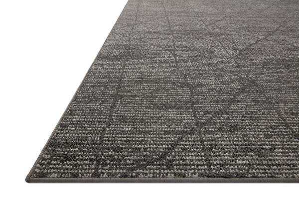Loloi Rugs Loloi II Kamala KAM-06 100% Polyester Pile Power Loomed Transitional Runner Rug Charcoal / Ivory 26.0365 KAMAKAM-06CCIV27C0