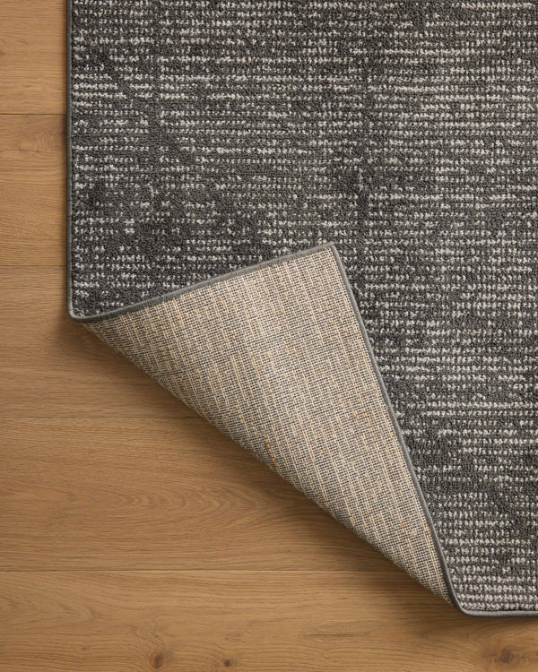Loloi Rugs Loloi II Kamala KAM-06 100% Polyester Pile Power Loomed Transitional Runner Rug Charcoal / Ivory 26.0365 KAMAKAM-06CCIV27C0