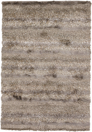 Chandra Rugs Kapaa 75% Wool + 25% Polyester Hand-Woven Contemporary Rug Tan/Ivory/Taupe 7'9 x 10'6