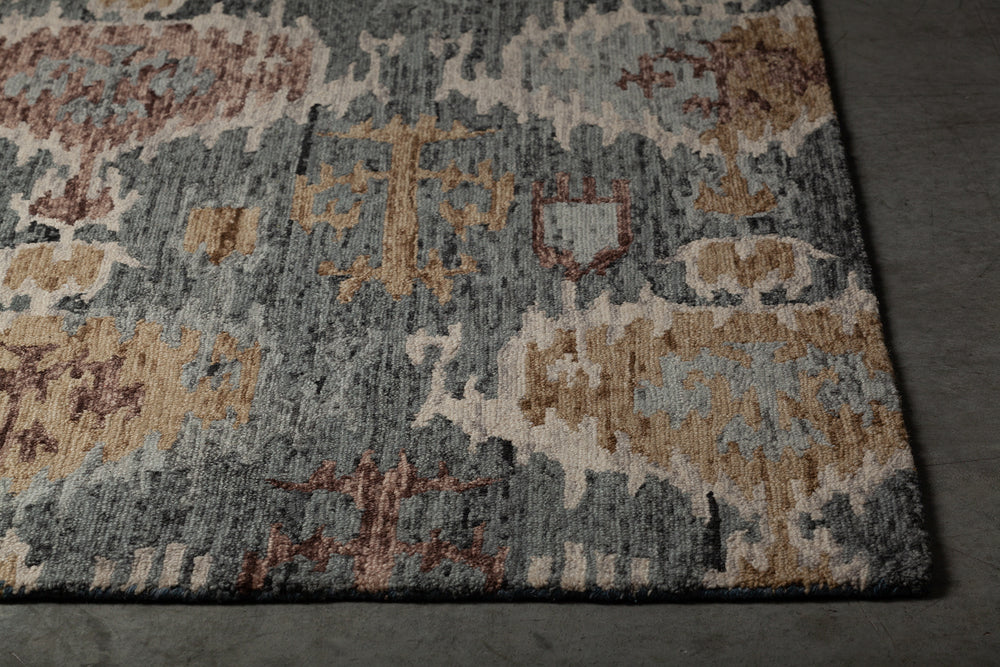 Chandra Rugs Kara 100% Wool Hand-Tufted Contemporary Rug Grey/Blue/Brown/Beige 9' x 13'