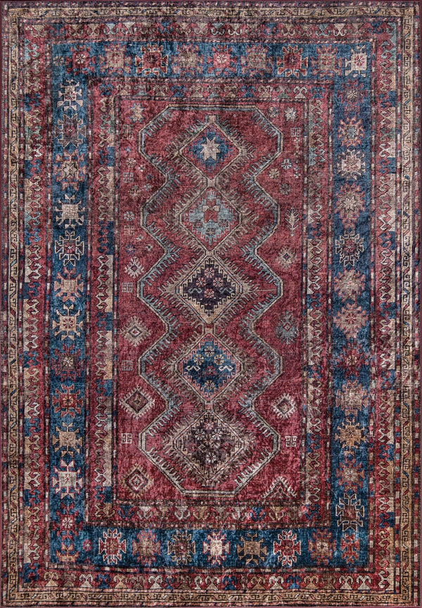 Momeni Karachi KAR-1 Machine Made Traditional Oriental Indoor Area Rug Burgundy 8' x 10' KARACKAR-1BUR80A0