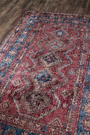 Momeni Karachi KAR-1 Machine Made Traditional Oriental Indoor Area Rug Burgundy 8' x 10' KARACKAR-1BUR80A0
