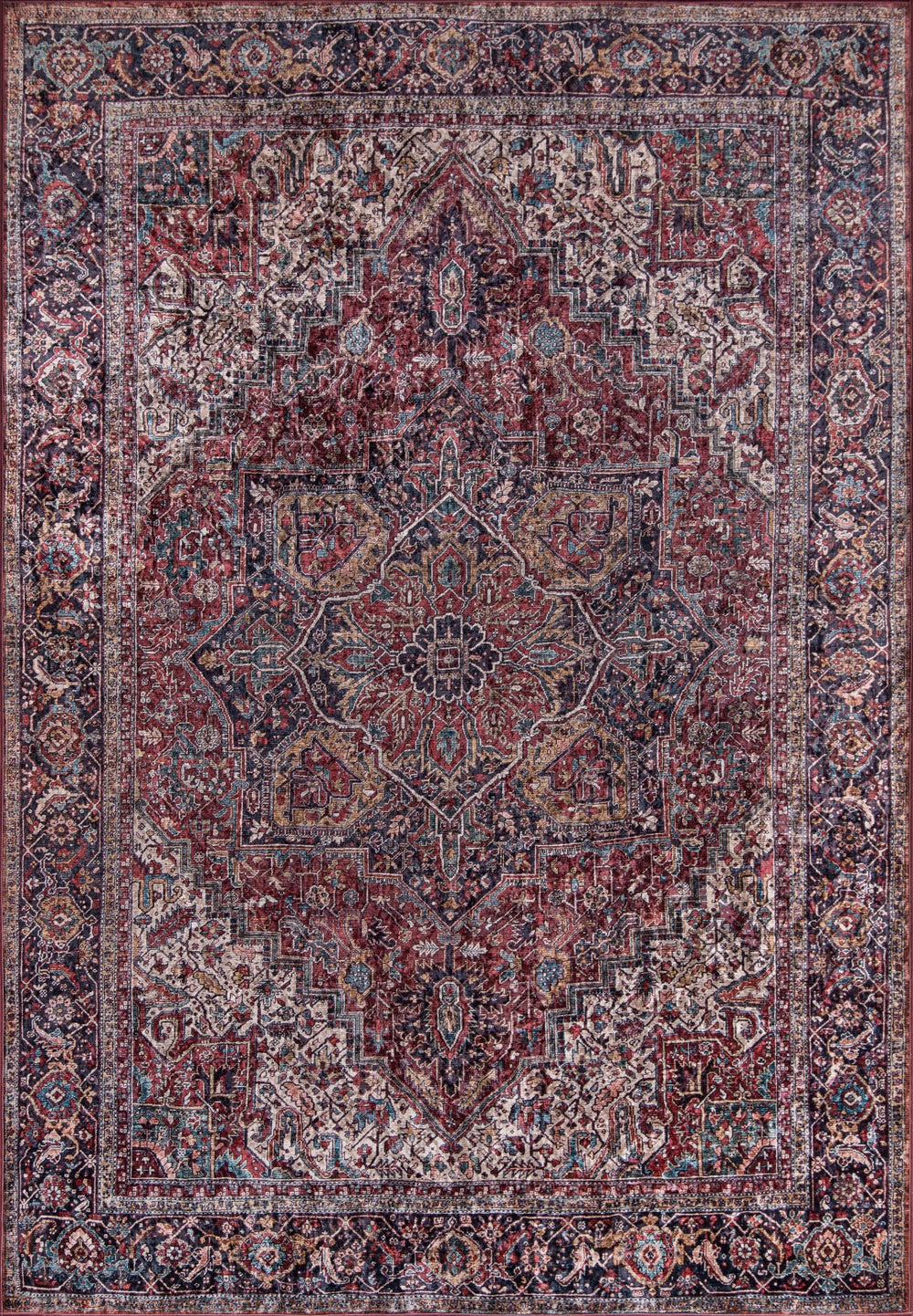 Momeni Karachi KAR-4 Machine Made Traditional Oriental Indoor Area Rug Burgundy 8' x 10' KARACKAR-4BUR80A0