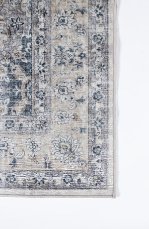 Momeni Karachi KAR-7 Machine Made Traditional Medallion Indoor Area Rug Grey 8' x 10' KARACKAR-7GRY80A0