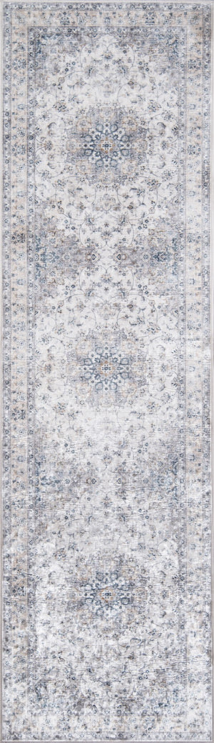 Momeni Karachi KAR-7 Machine Made Traditional Medallion Indoor Area Rug Grey 8' x 10' KARACKAR-7GRY80A0