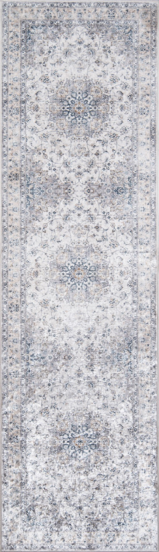 Momeni Karachi KAR-7 Machine Made Traditional Medallion Indoor Area Rug Grey 8' x 10' KARACKAR-7GRY80A0