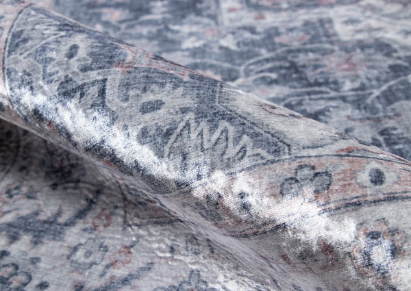 Momeni Karachi KAR-8 Machine Made Traditional Medallion Indoor Area Rug Grey 8' x 10' KARACKAR-8GRY80A0