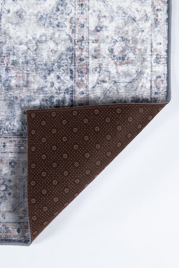 Momeni Karachi KAR-8 Machine Made Traditional Medallion Indoor Area Rug Grey 8' x 10' KARACKAR-8GRY80A0