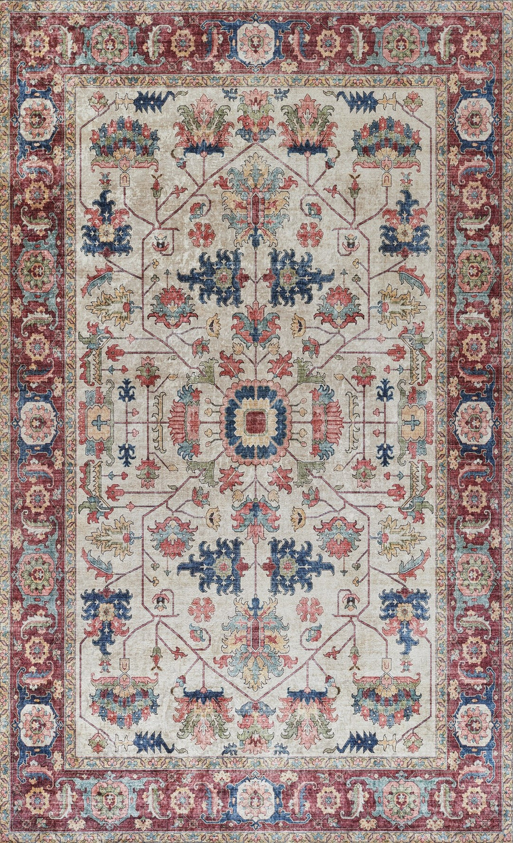 Momeni Karachi KAR-9 Machine Made Traditional Oriental Indoor Area Rug Ivory 8' x 10' KARACKAR-9IVY80A0