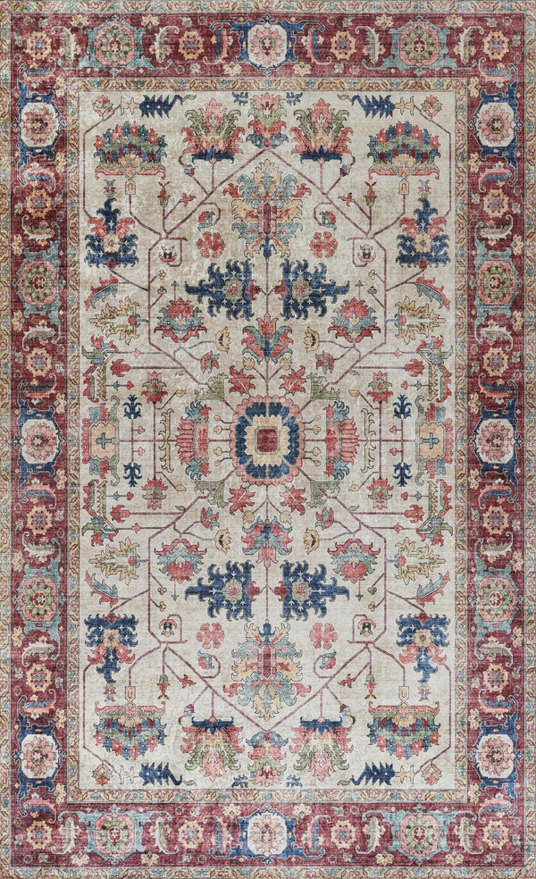 Momeni Karachi KAR-9 Machine Made Traditional Oriental Indoor Area Rug Ivory 8' x 10' KARACKAR-9IVY80A0