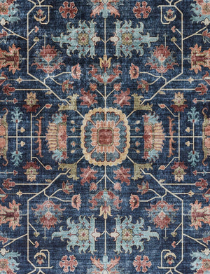 Momeni Karachi KAR-9 Machine Made Traditional Oriental Indoor Area Rug Navy 8' x 10' KARACKAR-9NVY80A0