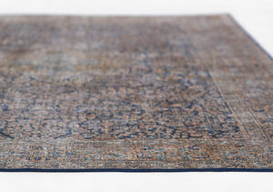 Momeni Karachi KAR10 Machine Made Traditional Medallion Indoor Area Rug Blue 8' x 10' KARACKAR10BLU80A0