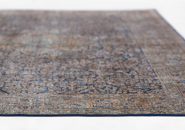 Momeni Karachi KAR10 Machine Made Traditional Medallion Indoor Area Rug Blue 8' x 10' KARACKAR10BLU80A0