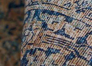 Momeni Karachi KAR10 Machine Made Traditional Medallion Indoor Area Rug Blue 8' x 10' KARACKAR10BLU80A0