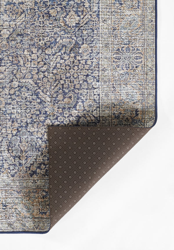 Momeni Karachi KAR10 Machine Made Traditional Medallion Indoor Area Rug Blue 8' x 10' KARACKAR10BLU80A0