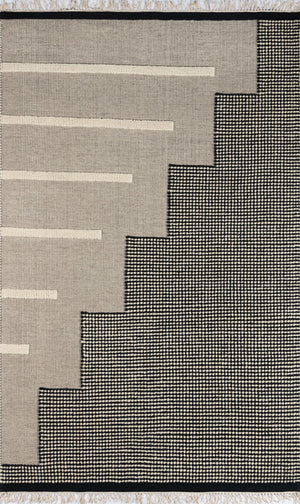 Momeni Novogratz Karl KRL-1 Hand Woven Contemporary Geometric Indoor Area Rug Black 9' x 12' KARL0KRL-1BLK90C0
