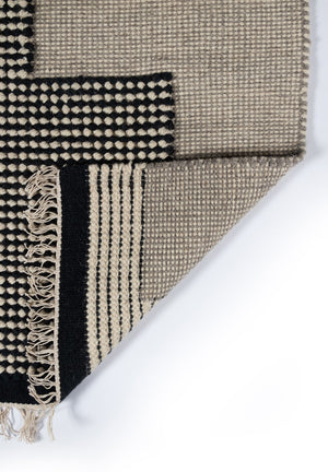 Momeni Novogratz Karl KRL-1 Hand Woven Contemporary Geometric Indoor Area Rug Black 9' x 12' KARL0KRL-1BLK90C0