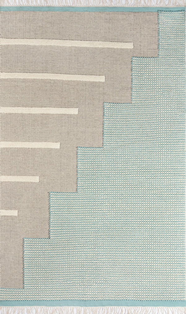 Momeni Novogratz Karl KRL-1 Hand Woven Contemporary Geometric Indoor Area Rug Blue 9' x 12' KARL0KRL-1BLU90C0