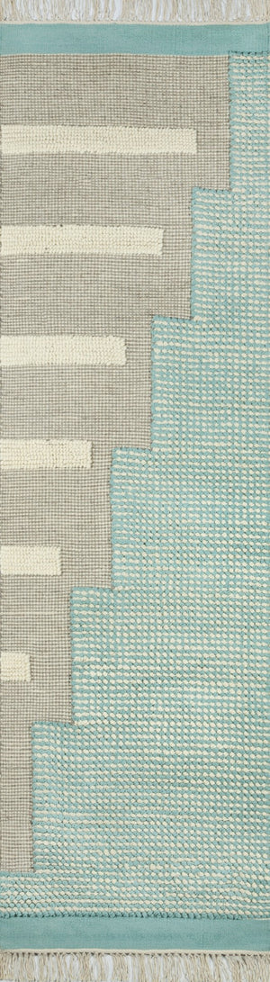 Momeni Novogratz Karl KRL-1 Hand Woven Contemporary Geometric Indoor Area Rug Blue 9' x 12' KARL0KRL-1BLU90C0