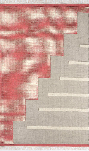 Momeni Novogratz Karl KRL-1 Hand Woven Contemporary Geometric Indoor Area Rug Pink 9' x 12' KARL0KRL-1PNK90C0