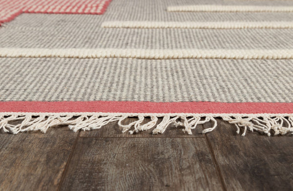 Momeni Novogratz Karl KRL-1 Hand Woven Contemporary Geometric Indoor Area Rug Pink 9' x 12' KARL0KRL-1PNK90C0