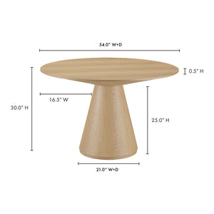 Moe's Home Otago Dining Table 54In Round Oak KC-1029-24