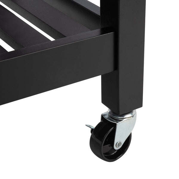 O'Neill 1 Drawer 2 Shelf Kitchen Cart Black / Natural  Wood KCH8700A