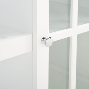 Locklyn 1 Door 2 Drawer 2 Shelf Kitchen Cart White / Natural  Wood KCH8703B