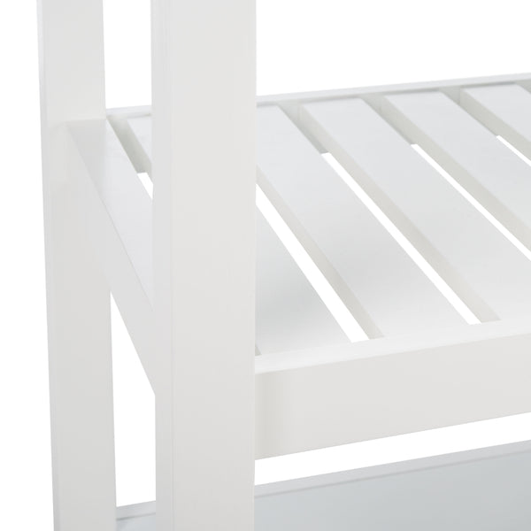 Locklyn 1 Door 2 Drawer 2 Shelf Kitchen Cart White / Natural  Wood KCH8703B