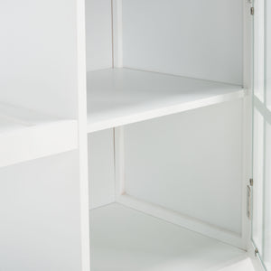 Locklyn 1 Door 2 Drawer 2 Shelf Kitchen Cart White / Natural  Wood KCH8703B