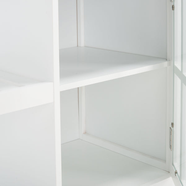 Locklyn 1 Door 2 Drawer 2 Shelf Kitchen Cart White / Natural  Wood KCH8703B