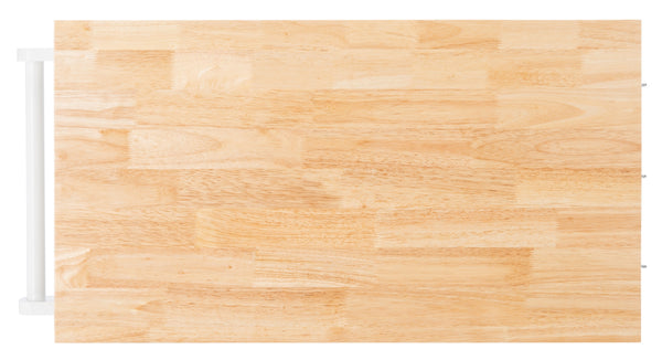 Locklyn 1 Door 2 Drawer 2 Shelf Kitchen Cart White / Natural  Wood KCH8703B