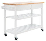 Kiko 2 Drawer 2 Shelf Kitchen Cart White / Natural  Wood KCH8704A