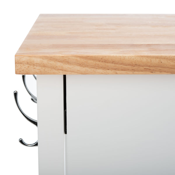 Kiko 2 Drawer 2 Shelf Kitchen Cart White / Natural  Wood KCH8704A