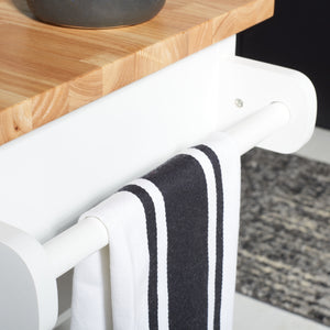 Kiko 2 Drawer 2 Shelf Kitchen Cart White / Natural  Wood KCH8704A