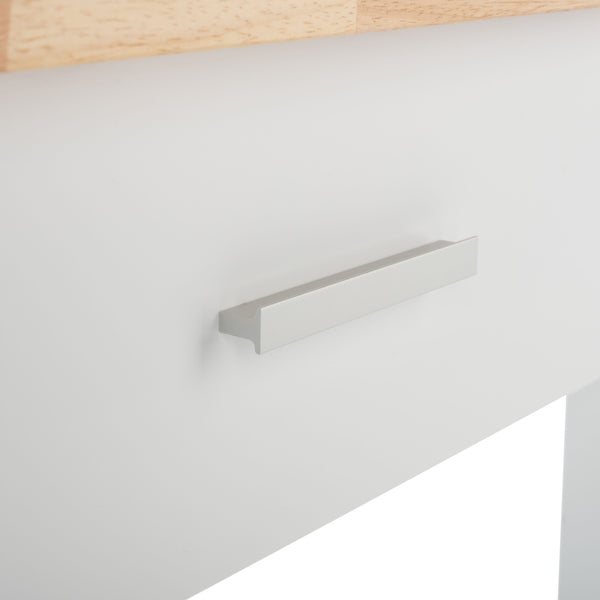 Kiko 2 Drawer 2 Shelf Kitchen Cart White / Natural  Wood KCH8704A