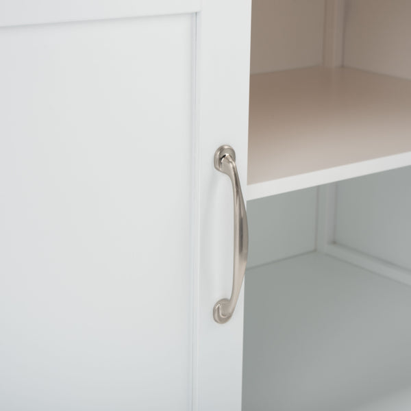 Kesler 2 Door 1 Shelf Kitchen Cart White / Natural  Wood KCH8705A