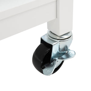 Kesler 2 Door 1 Shelf Kitchen Cart White / Natural  Wood KCH8705A