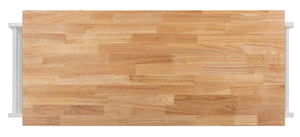 Kesler 2 Door 1 Shelf Kitchen Cart White / Natural  Wood KCH8705A