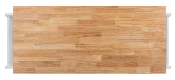 Kesler 2 Door 1 Shelf Kitchen Cart White / Natural  Wood KCH8705A