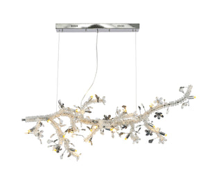 Bethel Chrome Chandelier in Stainless Steel & Crystal